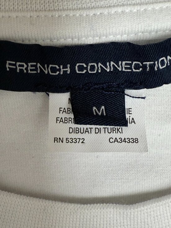 FRENCH CONNECTION Women's NWT Rallie Cotton Rouched T-Shirt White | Size M - Picture 5 of 7
